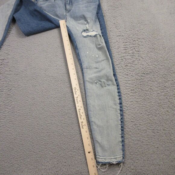 RTA Womens Skinny Jeans size 26 Distressed 2 Tone Ankle Fray Hem - Picture 10 of 11